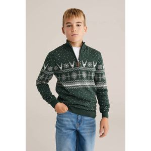 WE Fashion - Jongens Trui - Donkergroen - Regular Fit