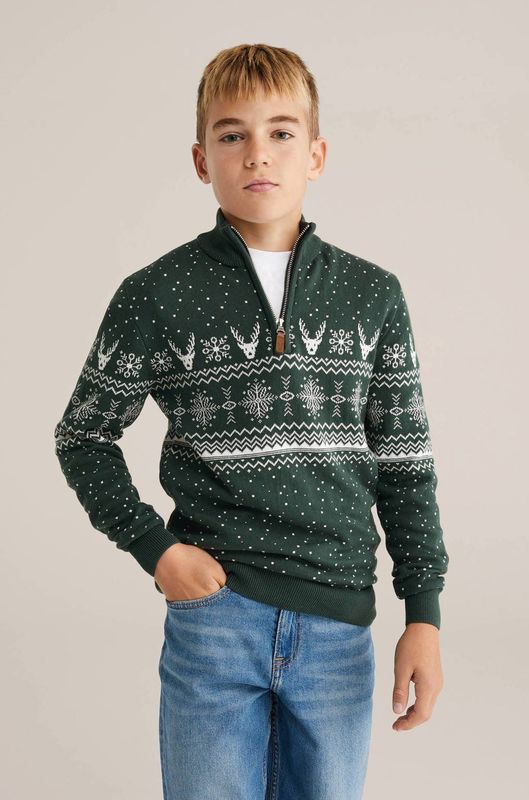 WE Fashion - Jongens Trui - Donkergroen - Regular Fit