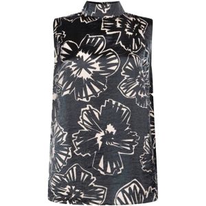 JANSEN Amsterdam top met all over print zwart/ wit