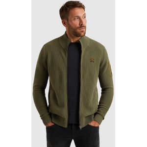 PME Legend vest met ingebreid patroon donkergroen