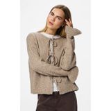 Pcjimma - Gebreid Vest - Ronde Hals - Lange Mouwen - Soepelvallende Pasvorm