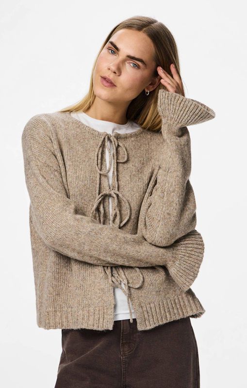 Pcjimma - Gebreid Vest - Ronde Hals - Lange Mouwen - Soepelvallende Pasvorm