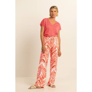 Expresso high waist broek koraalrood
