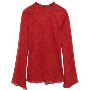 Mango top met stippen rood