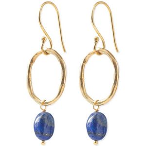 A Beautiful Story oorbellen Graceful Lapis Lazuli goudkleurig