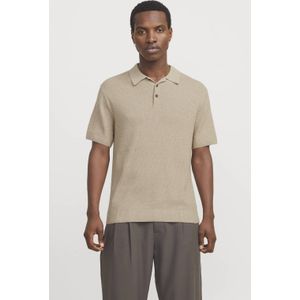 JACK & JONES PREMIUM regular polo gebreid beige
