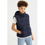 WE Fashion Blue Ridge bodywarmer van gerecycled polyester donkerblauw