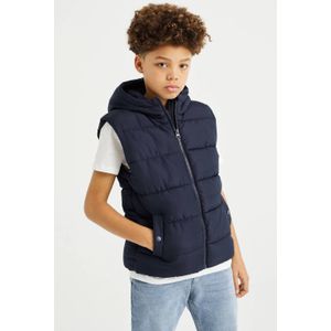 WE Fashion Blue Ridge bodywarmer van gerecycled polyester donkerblauw