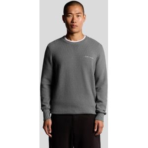 Lyle & Scott gebreide Script ronde hals trui - grijs