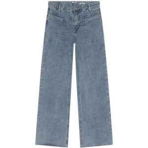 Indian Blue Jeans wide leg jeans Joy Worker met slijtage light denim
