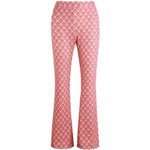 FLURESK flared legging Aliya met all over print roze/ zand