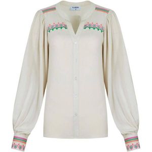 FLURESK blouse Anastasia beige/groen/roze