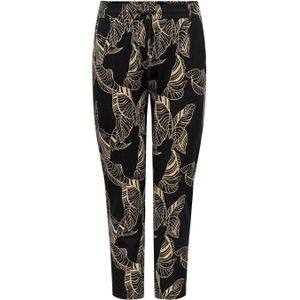 ONLY CARMAKOMA regular fit broek CARGOLDTRASH met all over print zwart/ beige