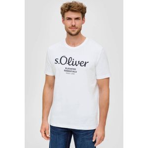 s.Oliver regular fit T-shirt met printopdruk wit
