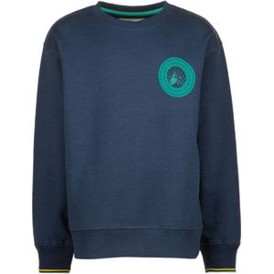 Vingino sweater Nave met logo donkerblauw/groen