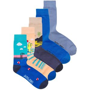 JACK & JONES sokken JACLANDSCAPE - set van 5 blauw