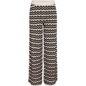 NOISY MAY Curve flared high waist casual broek zwart gebreid
