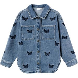 NAME IT KIDS spijkerjas NKFELLY met all over print medium blue denim