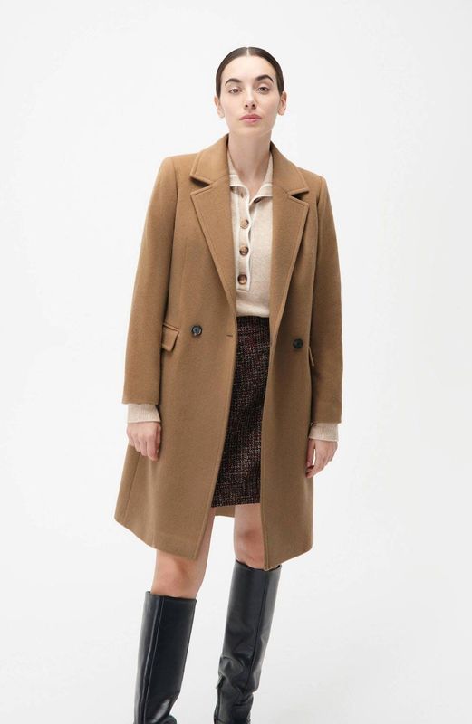 Caroll wollen manteljas camel