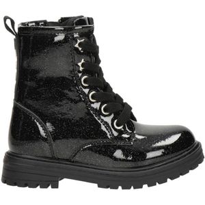 Nelson Kids lak veterboots met glitters zwart