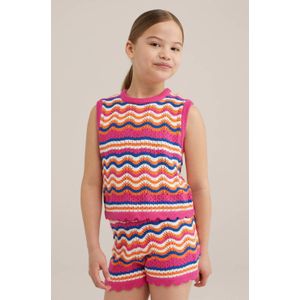 WE Fashion singlet met all over print roze