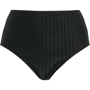 BEACHWAVE Curve high waist bikinibroekje met ribstructuur zwart