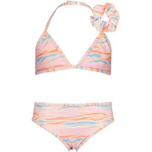 Vingino triangel bikini Zamira met scrunchie oranje/roze/blauw