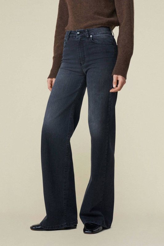 Lois high waist wide leg jeans black denim