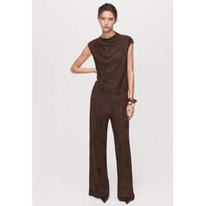 Mango gebloemde top bruin