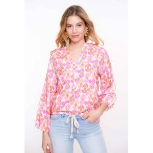 Geisha blousetop roze broderie