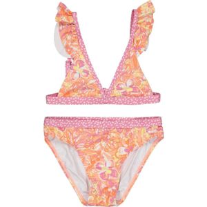 Quapi triangel bikini BIBINE met ruches roze/oranje/geel