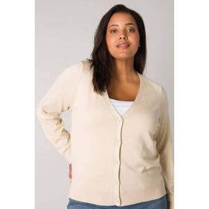 Base Level Curvy fijngebreid vest beige