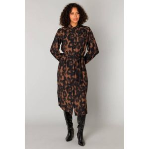 Yest blousejurk met panterprint bruin