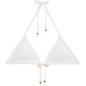 WE Fashion voorgevormde crochet triangel bikinitop wit