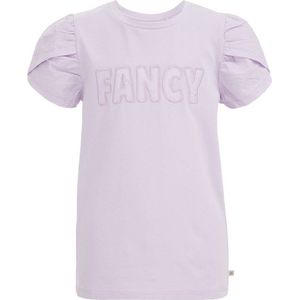 WE Fashion T-shirt met tekst lila