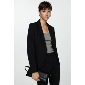 Mango rechtvallende blazer zwart