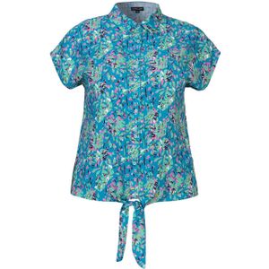 Exxcellent blouse met all over print blauw/roze/groen