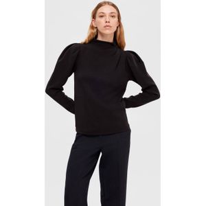 SELECTED FEMME top SLFFENJA met plooien zwart