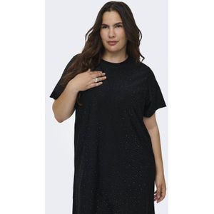 ONLY CARMAKOMA mini jurk met glitter zwart