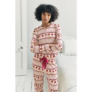 Chelsea Peers pyjama met kerstprint ecru/rood