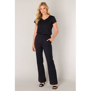 Base Level regular waist flared broek zwart