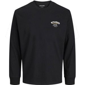 Jack & Jones - Jjyuki Tee Ls Crew Neck Pls - T-shirt - Zwart - Heren