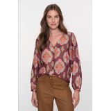 Geisha blouse donkerrood