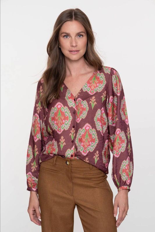 Geisha blouse donkerrood