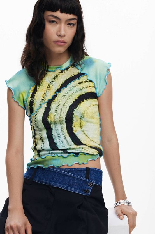Desigual - T-shirt - Blauw