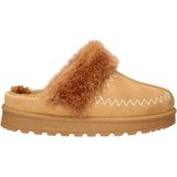 Nelson Home - Pantoffels - Dames - Textiel - Fake Fur Kraag - Rubberen Loopzool