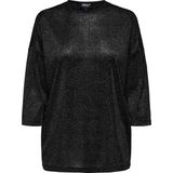 ONLY - CARSILVERY GLAMOUR - Oversized Shirt - Zwart - 3/4 Mouwen