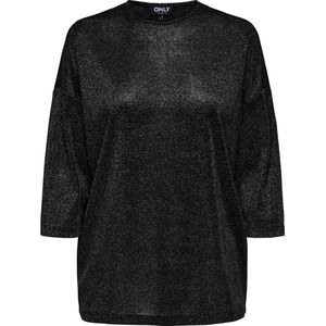 ONLY - CARSILVERY GLAMOUR - Oversized Shirt - Zwart - 3/4 Mouwen