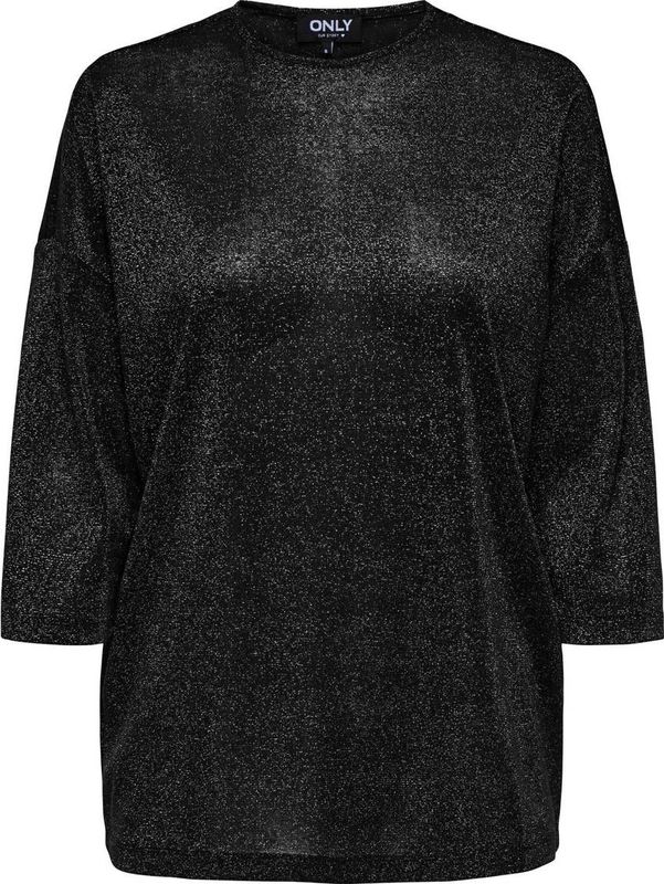 ONLY - CARSILVERY GLAMOUR - Oversized Shirt - Zwart - 3/4 Mouwen