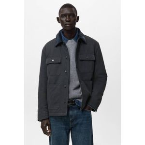 Mango Man corduroy tussenjas antraciet